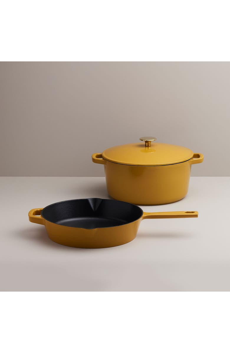 KANA 3-Piece Cast Iron Cookware Set, Alternate, color, Dijon