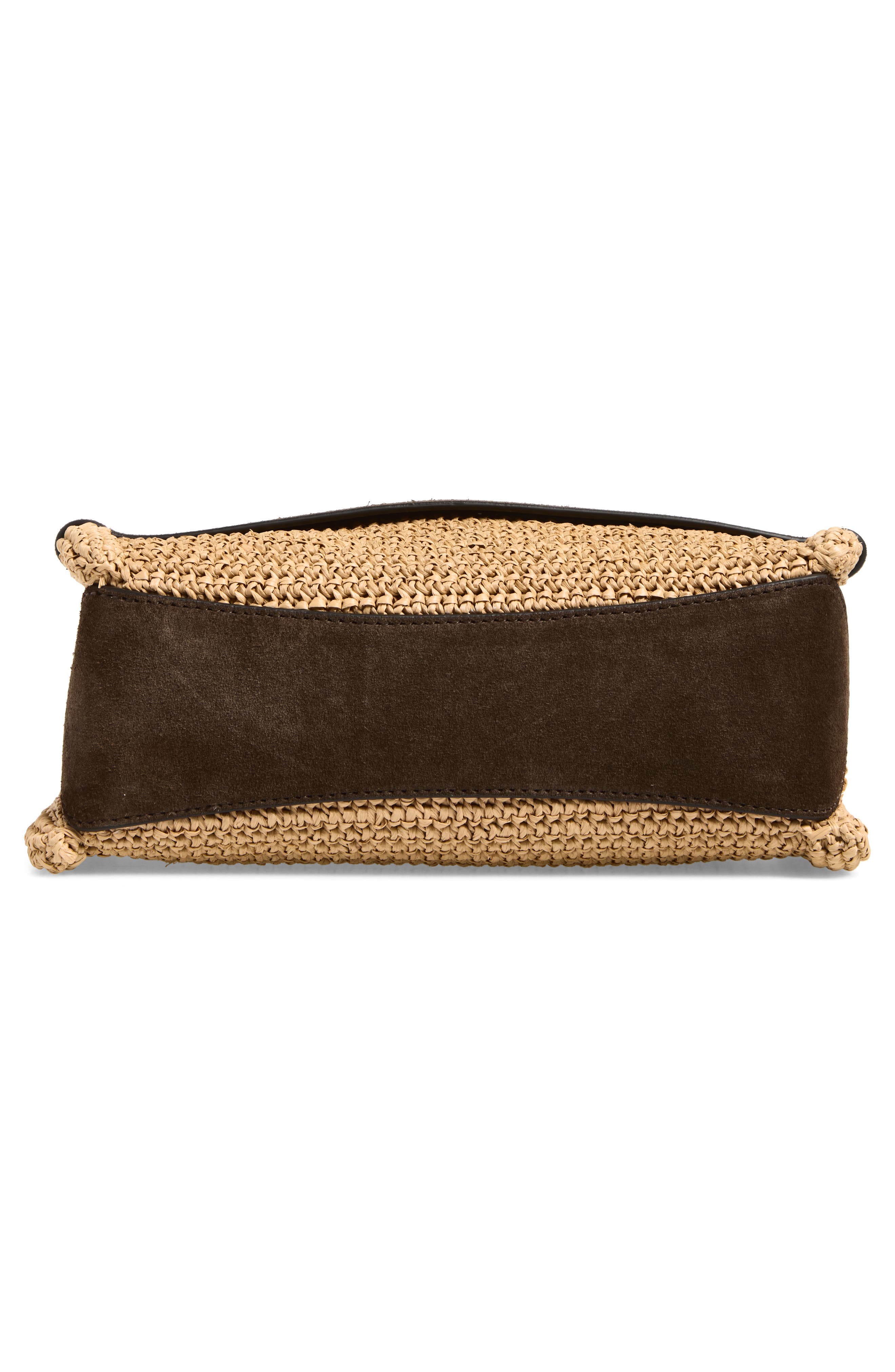 Small Loafer Raffia & Suede Handbag, Alternate, color, NATURAL/ BROWN 094