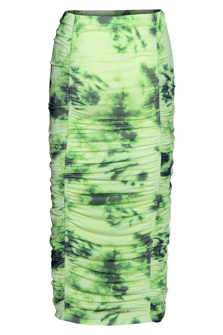 Venice Ruched Skirt, Alternate, color, LIME GREEN TIE DYE