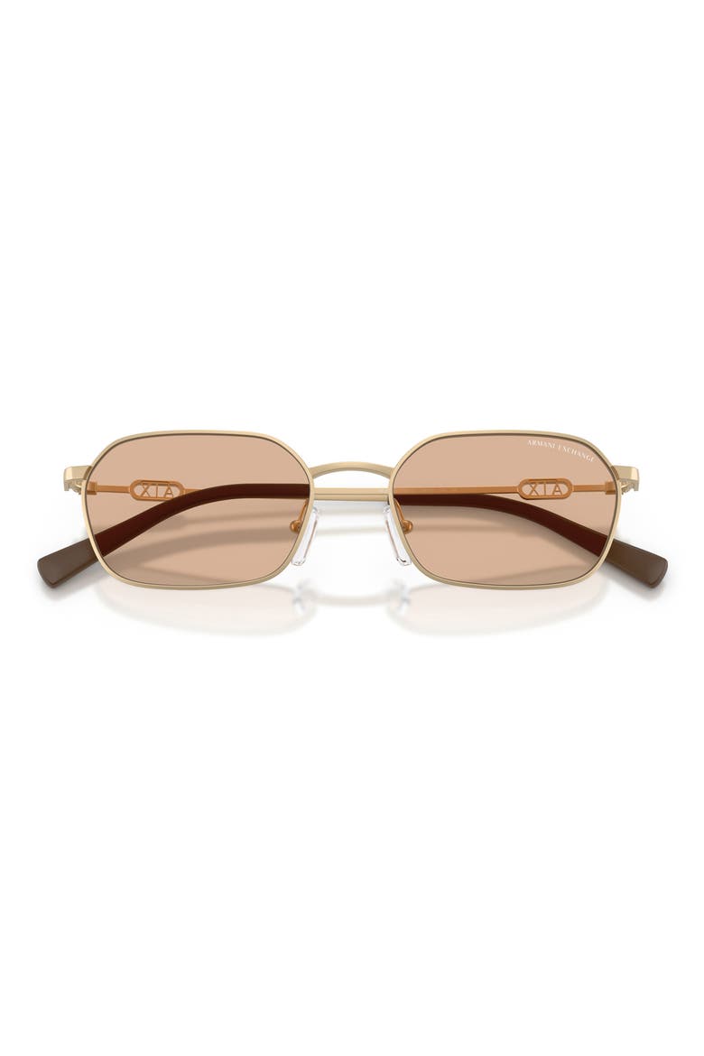 54mm Irregular Sunglasses, Alternate, color, MATTE PALE GOLD / BROWN