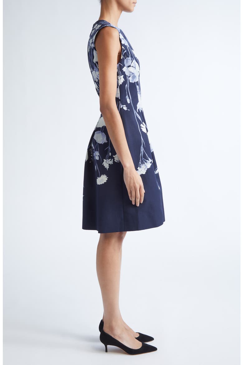 Betsy Floral Faille Fit & Flare Dress, Alternate, color, NAVY MULTI
