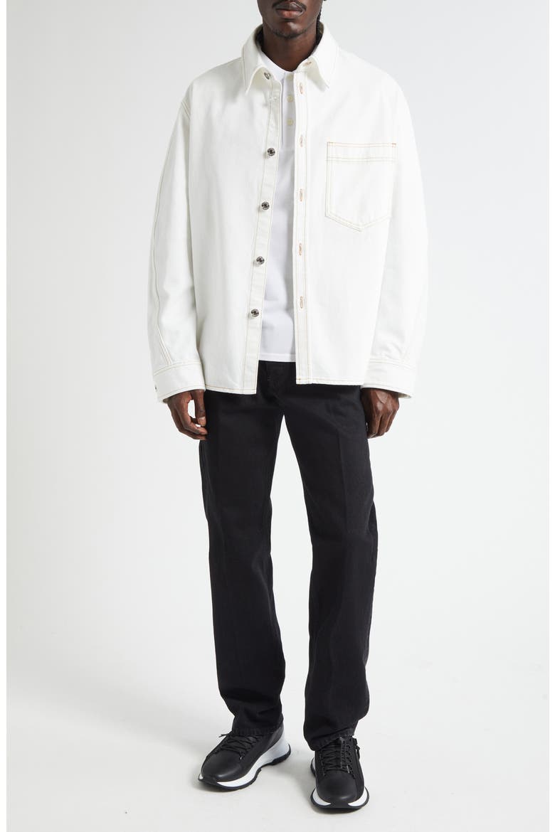 Denim Overshirt, Alternate, color, WHITE