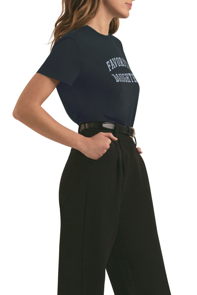 The Collegiate Logo Crop Graphic T-Shirt, Alternate, color, NAVY