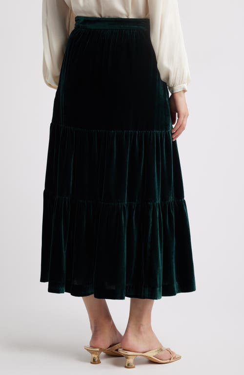 BODEN BODEN VIV TIERED VELVET MAXI SKIRT