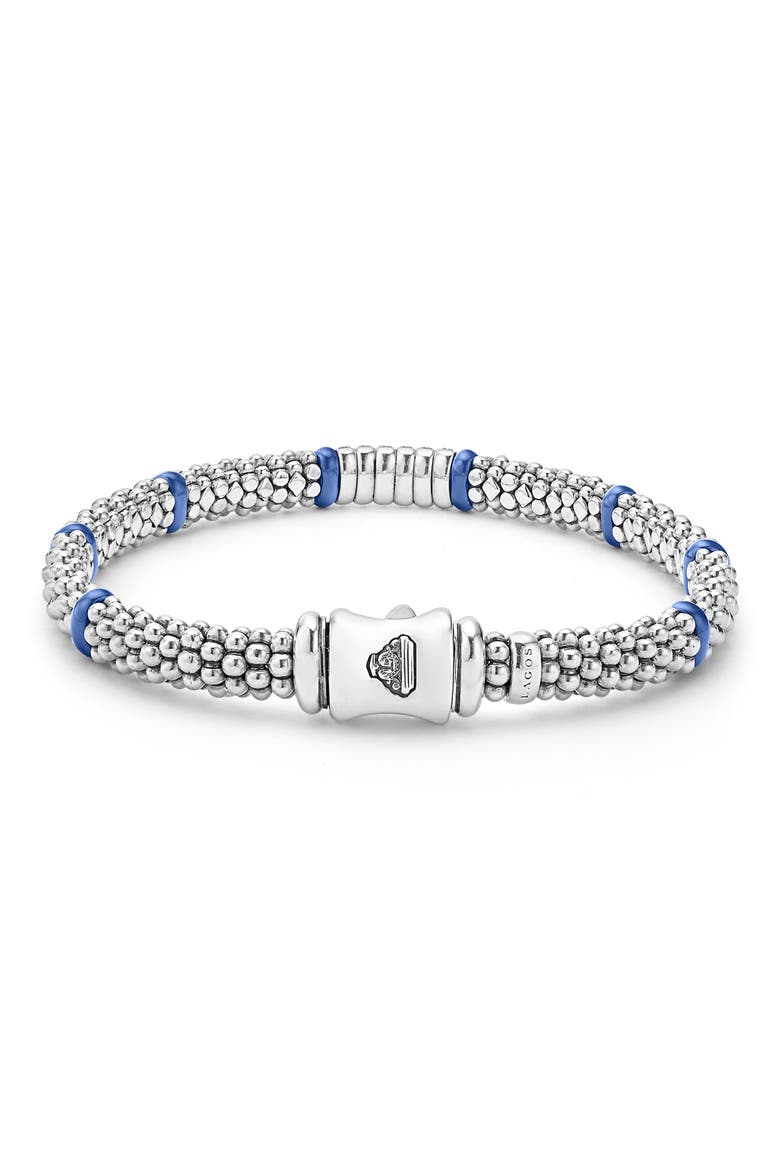 Blue Caviar Diamond & Ceramic Station Rope Bracelet, Alternate, color, MARINE