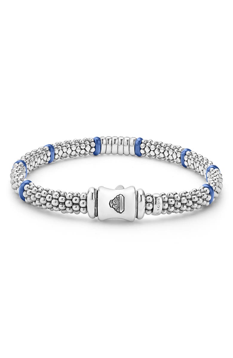 LAGOS Blue Caviar Diamond & Ceramic Station Rope Bracelet, Alternate, color,