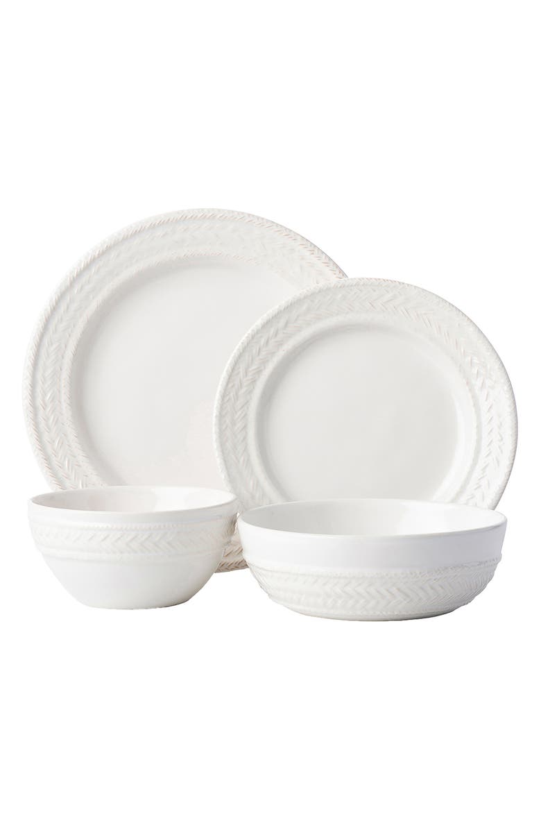 Juliska Le Panier 4-Piece Dinnerware Place Setting, Main, color, Whitewash
