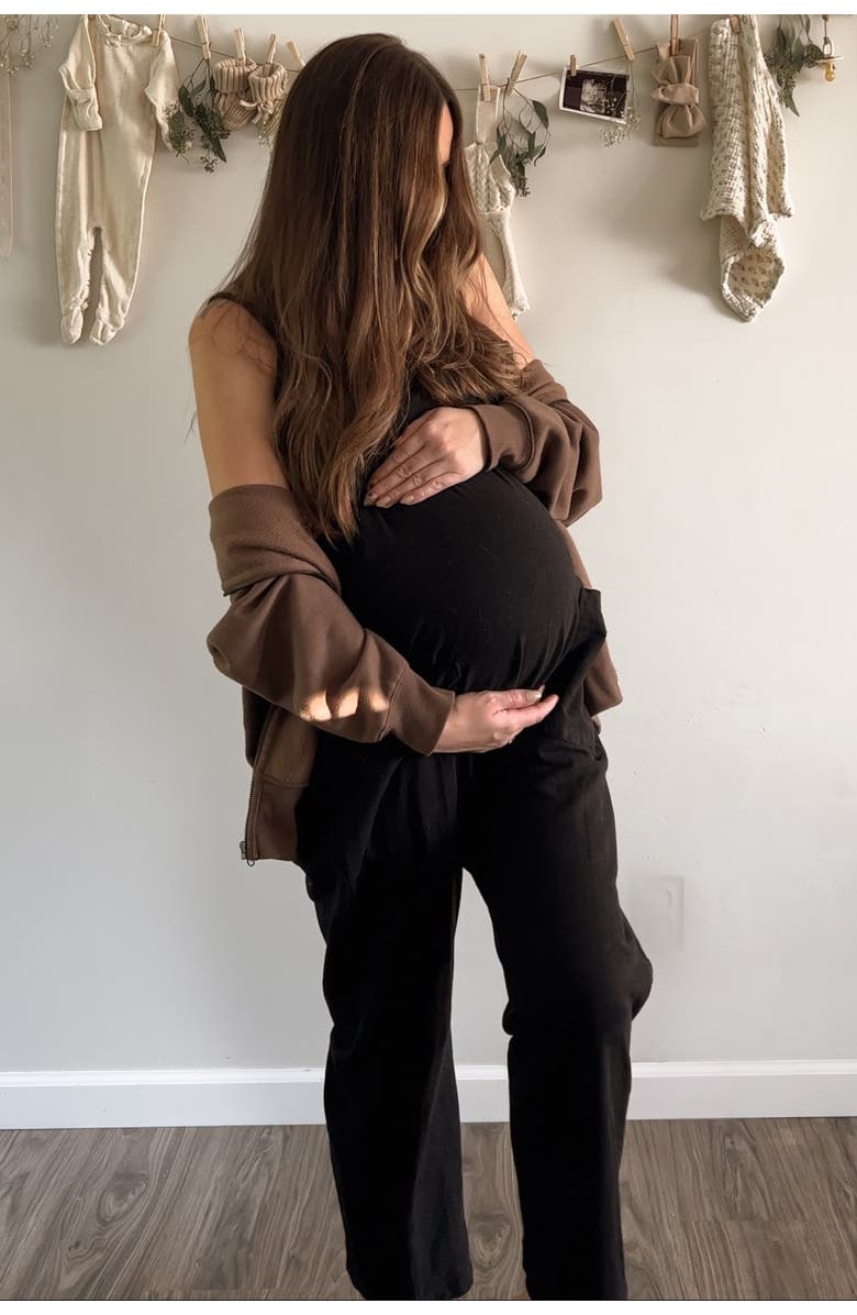 PinkBlush Knit Front Pocket Overall, Alternate, color, 