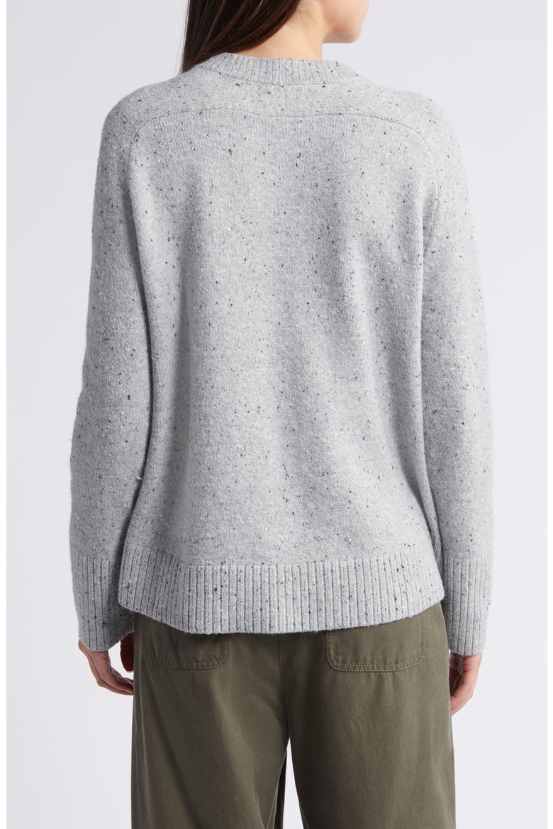 Speckled Pima Cotton Blend Sweater, Alternate, color, GREY HEATHER NEP