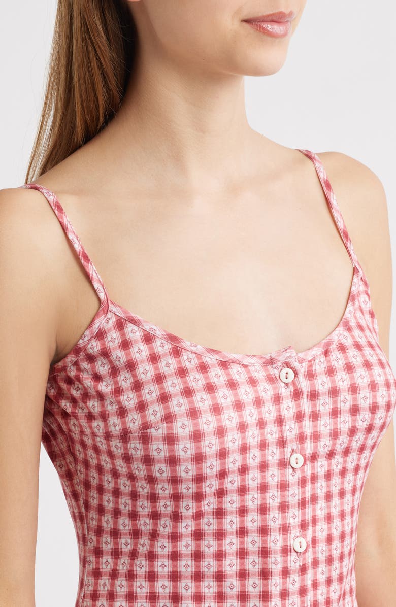 Bella Venice Sleeveless Button Front Minidress, Alternate, color, White With Red Pattern