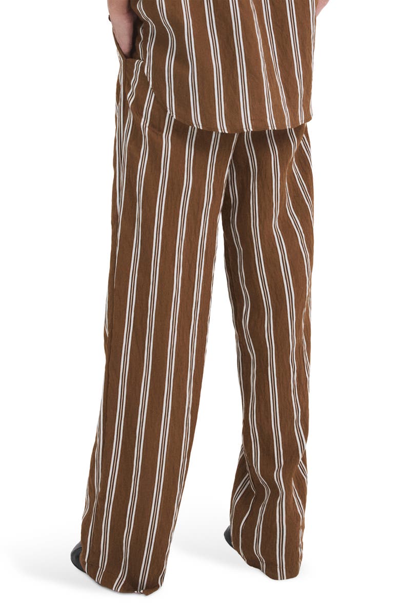 MANGO Pantalon Salsi Stripe Straight Leg Pants, Alternate, color, Brown