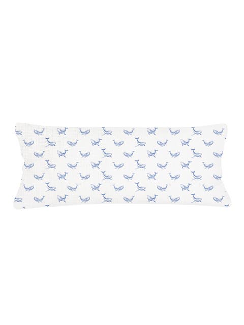 Whale Watch Linen Pillow with Down Insert