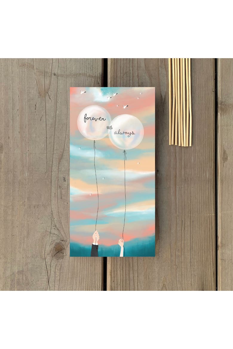 2ct Forever and Always Balloons Long Greeting Card Pack, Alternate, color, Multi-Pack