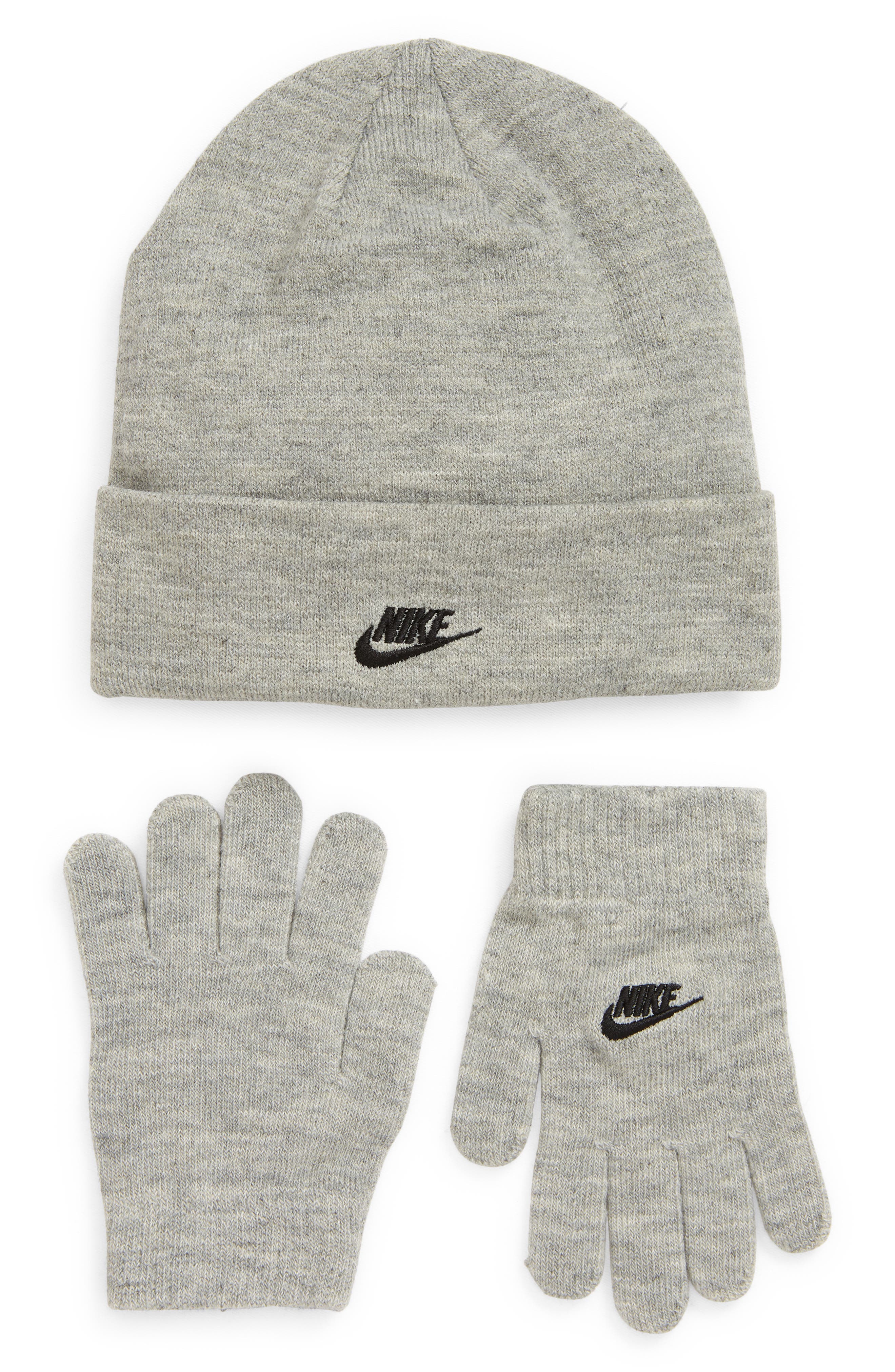 Nike Kids' Embroidered Logo Knit Beanie & Gloves Set