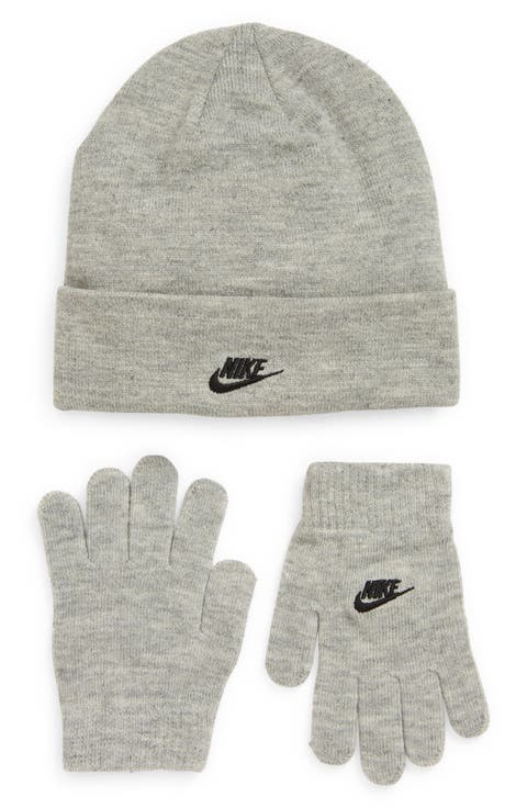 Kids' Embroidered Logo Knit Beanie & Gloves Set