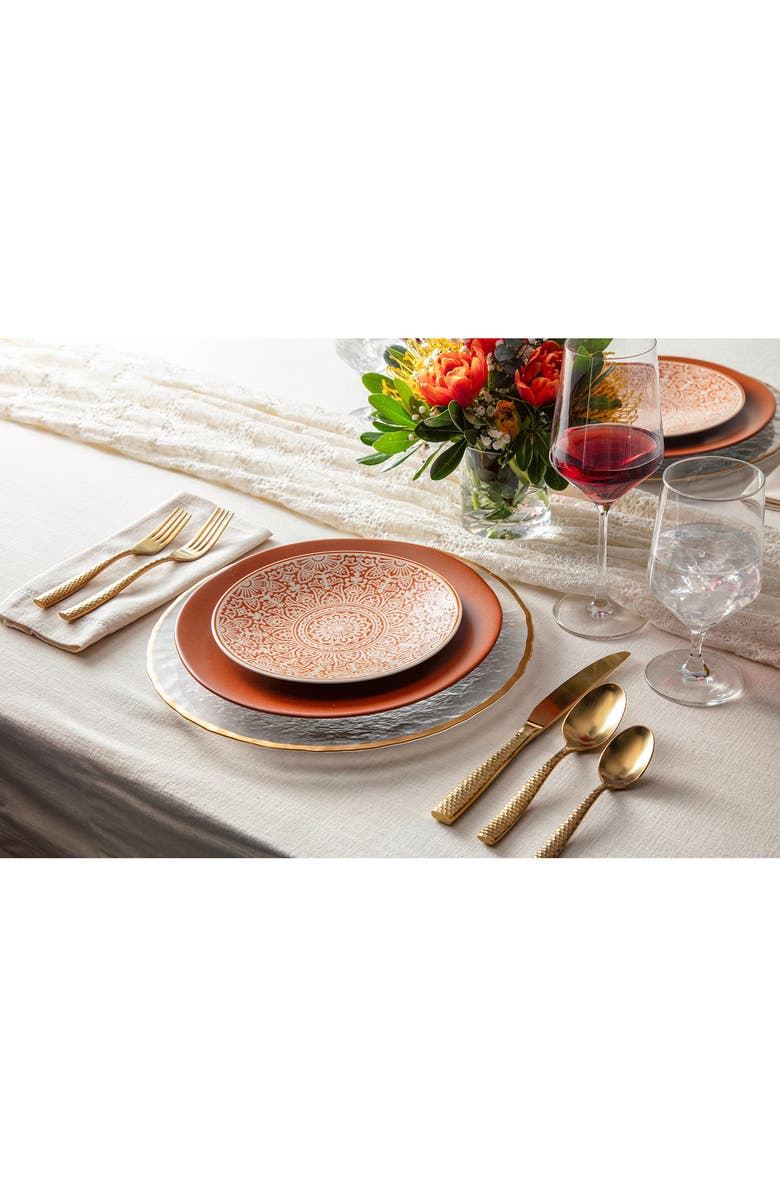 Fortessa Heirloom Set of 4 Ceramic Dinner Plates, Alternate, color, Terracotta