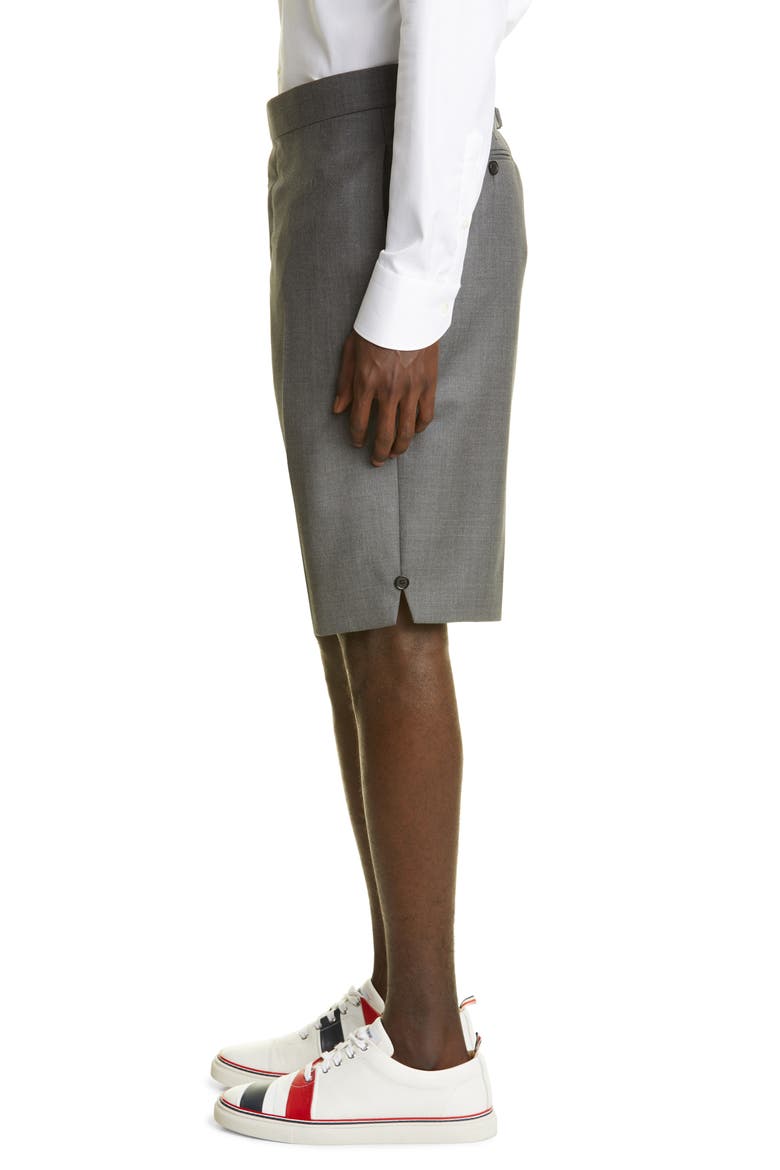 Men's Back Strap Flat Front Wool Shorts, Alternate, color, MEDIUM GREY