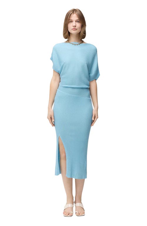 Gobi Mongolian Cashmere Cashmere Asymmetric Silk Dress Blue In Blue