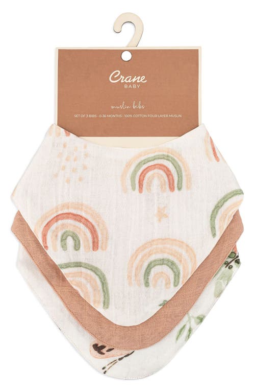 CRANE BABY CRANE BABY 3-PACK COTTON MUSLIN BANDANA BABY BIBS 
