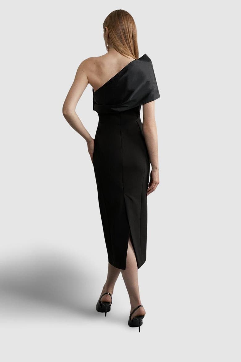 One Shoulder Panel Midi Dress, Alternate, color, Mono