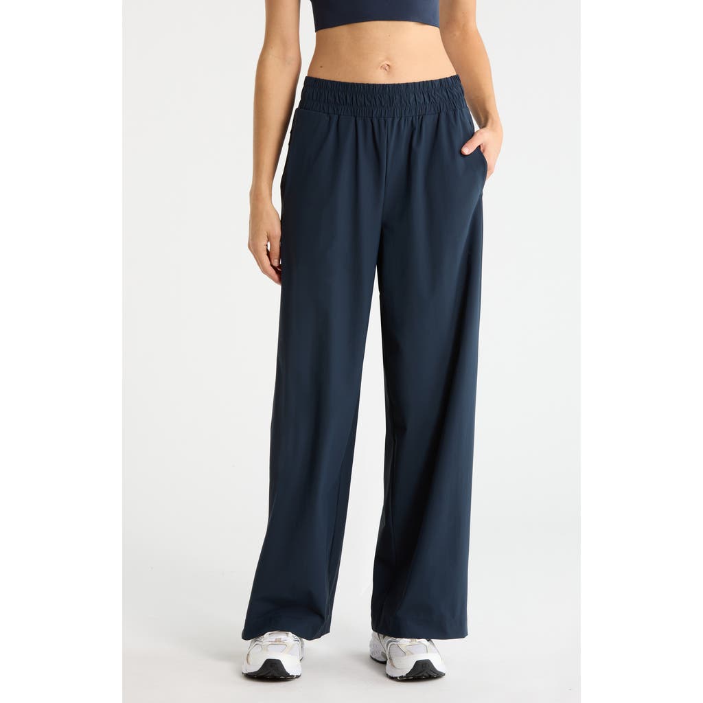 Zella Transit Wide Leg Pants In Blue