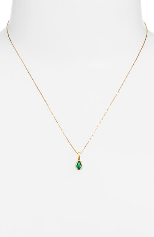Set & Stones Teardrop Birthstone Pendant Necklace In Gold/may