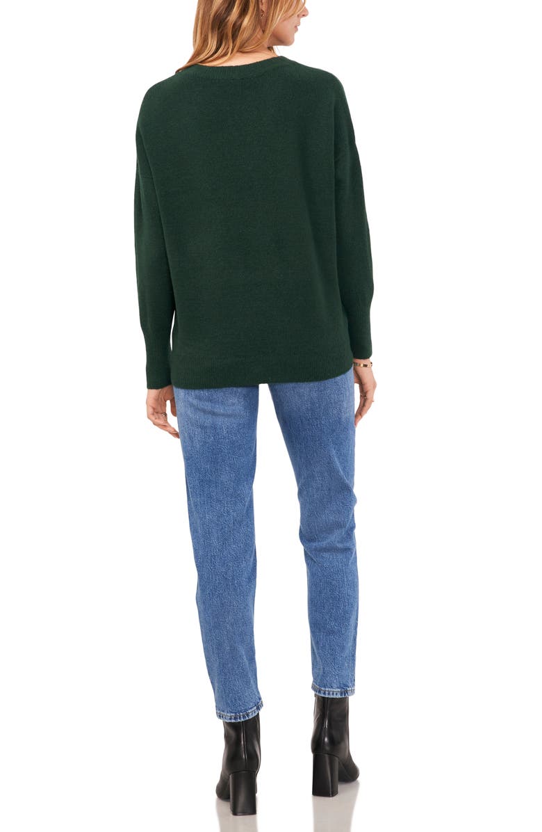 Vince Camuto Drop Shoulder V-Neck Sweater, Alternate, color, Windsor Moss