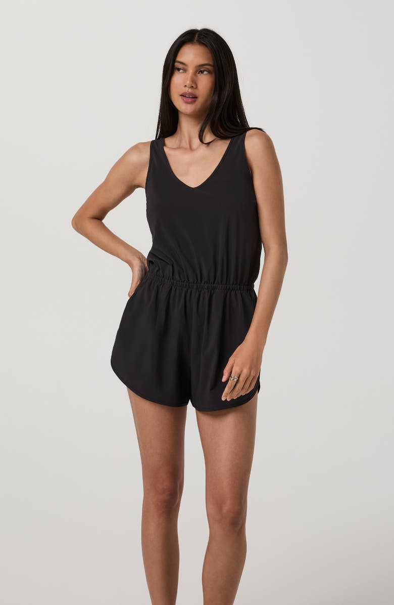 Vuori Villa Tank Romper, Alternate, color, Black