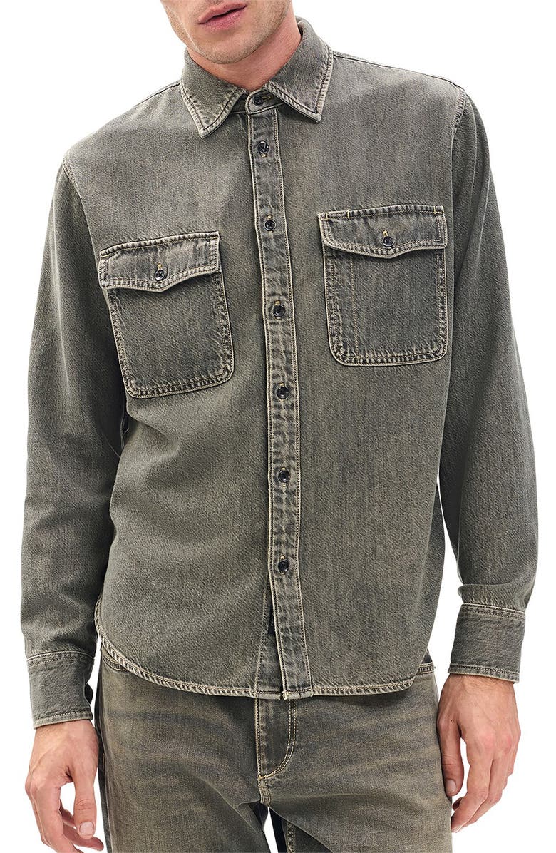 rag & bone Jack Denim Shirt, Main, color, Gryol
