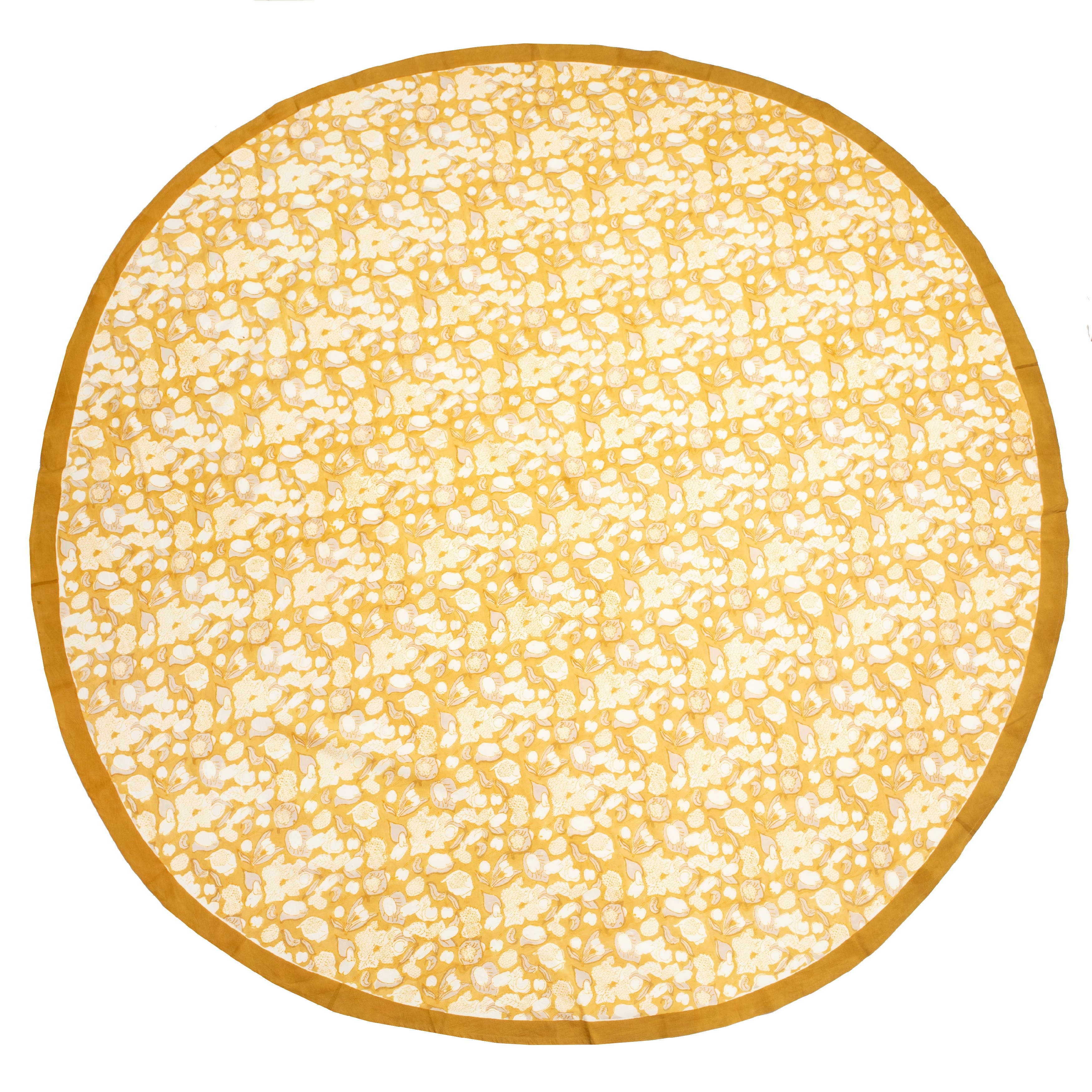 Grey/Mustard 90" Round