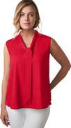 Jessica London Uptown Sleeveless Tie-Neck Blouse