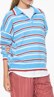 LMND Alto Oversize Stripe Long Sleeve Polo