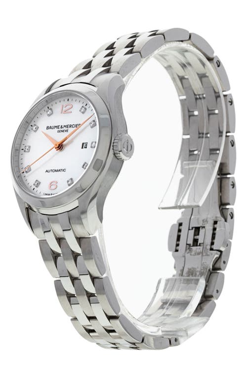 Watchfinder & Co. Baume & Mercier 2014 Clifton Automatic Bracelet Watch, 30mm In White