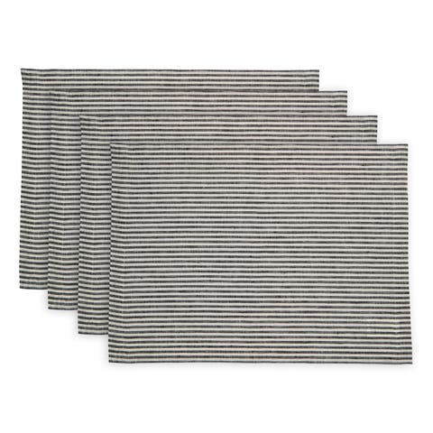 Linen Placemats - Narrow Stripe, 14" x 19" Inch