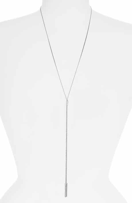 Nordstrom Halogen® Faceted Snake Chain Y-Necklace