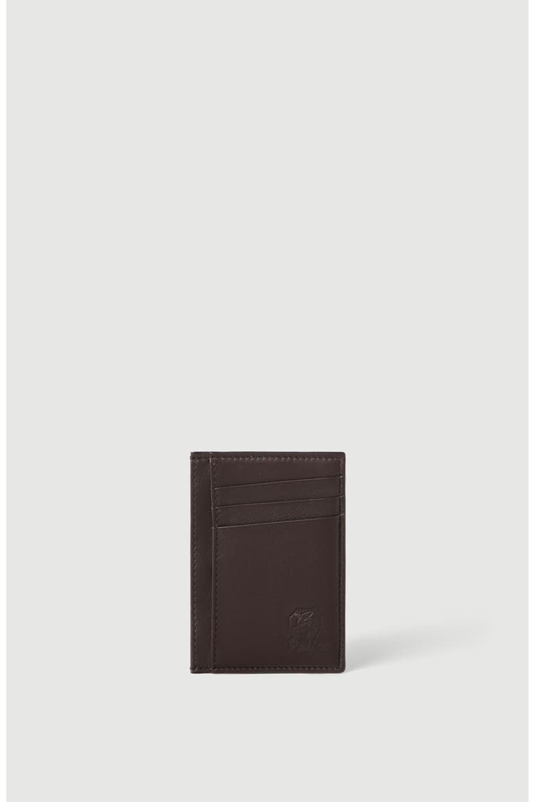 Smooth calfskin card holder, Main, color, Brown