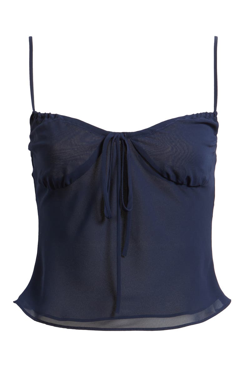 Josephine Sweetheart Neck Chiffon Crop Camisole, Alternate, color, NAVY