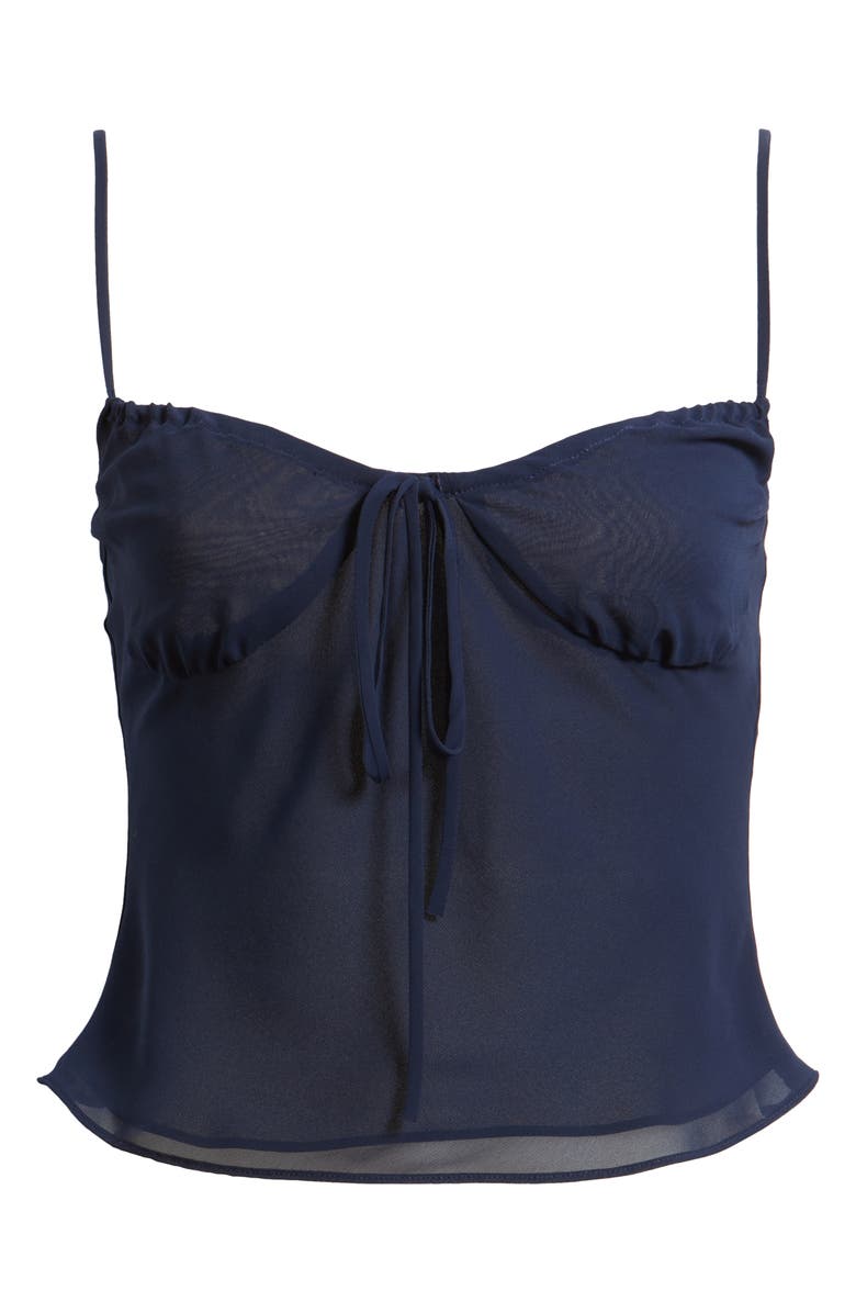 Bella Venice Josephine Sweetheart Neck Chiffon Crop Camisole, Alternate, color, Navy