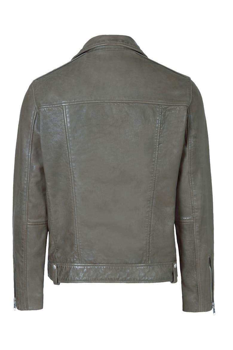 Milo Leather Biker Jacket, Alternate, color, GREY
