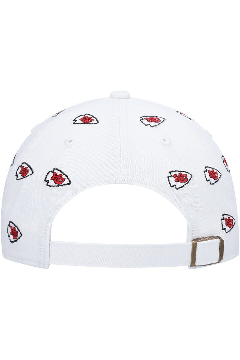 Women's '47 White Kansas City Chiefs Confetti Clean Up Adjustable Hat, Alternate, color, White