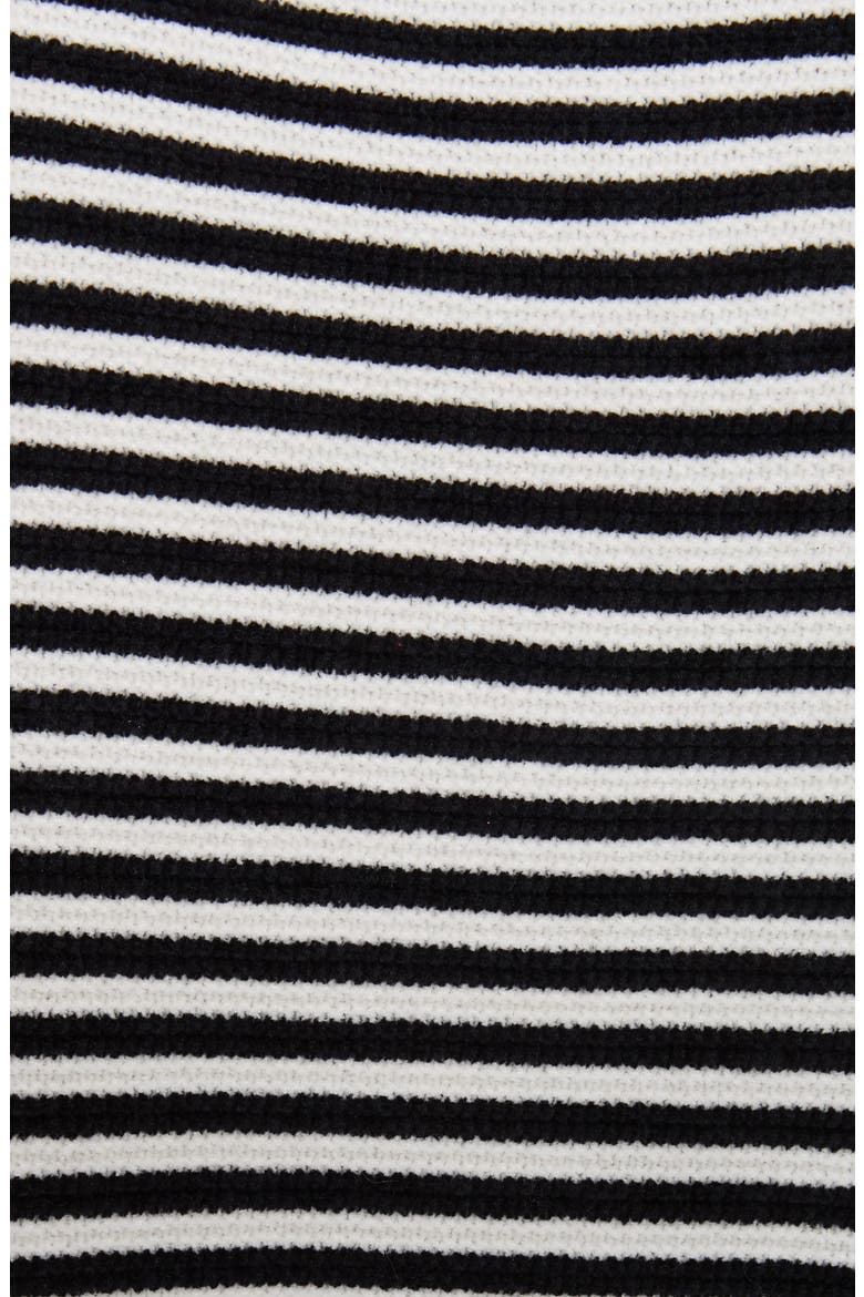Stripe Organic Cotton Chenille Sweater, Alternate, color, SOFT WHITE/ BLACK