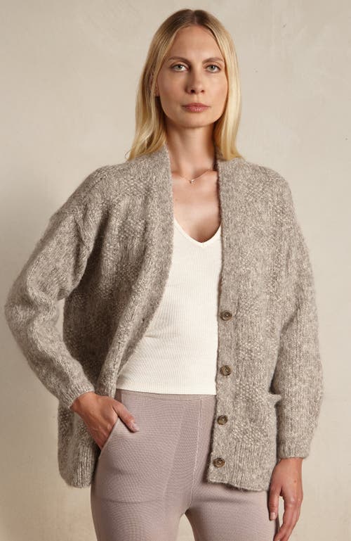 Oyun Handknit Basketweave Cardigan In Brown