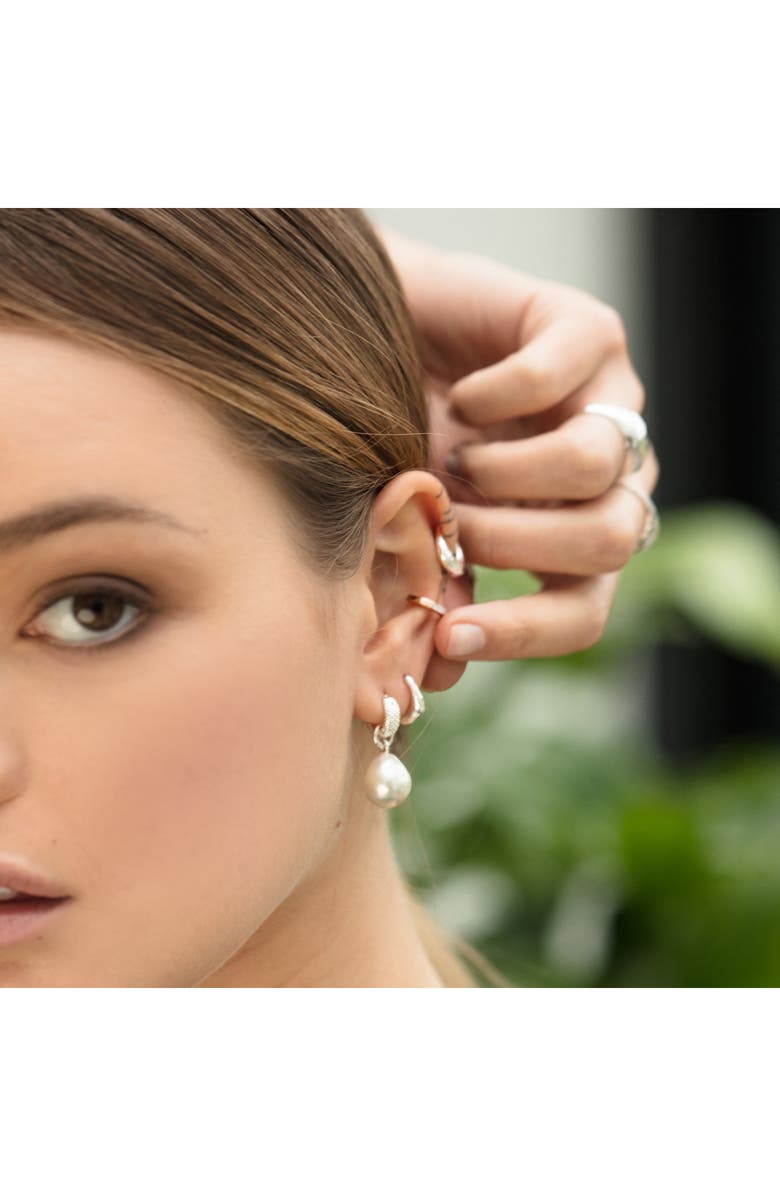 Monica Vinader Heirloom Huggie Earrings, Alternate, color, Silver