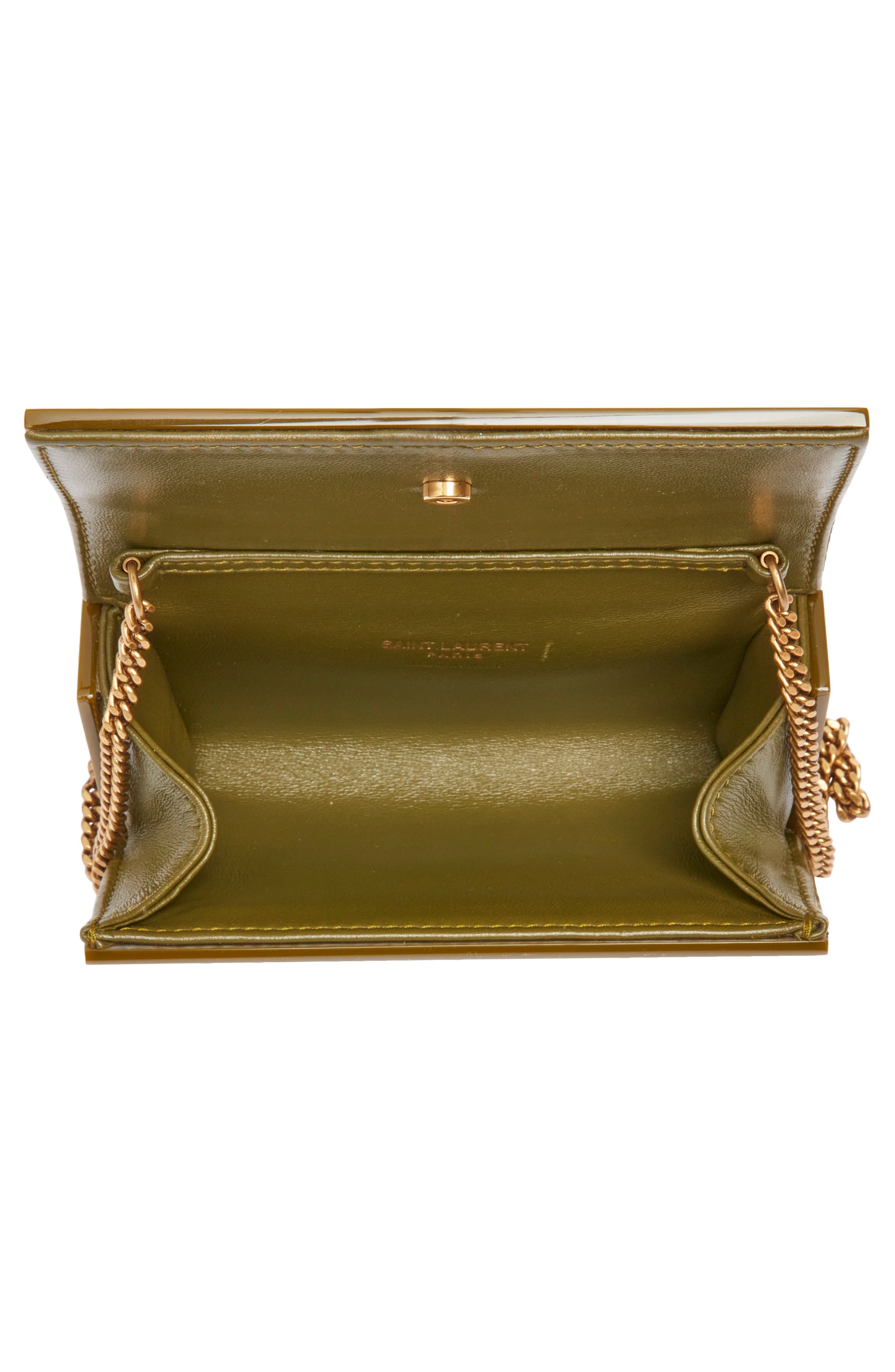 Saint Laurent Mini Vicky Plexiglas<sup>®</sup> Minaudiére, Alternate, color, Khaki
