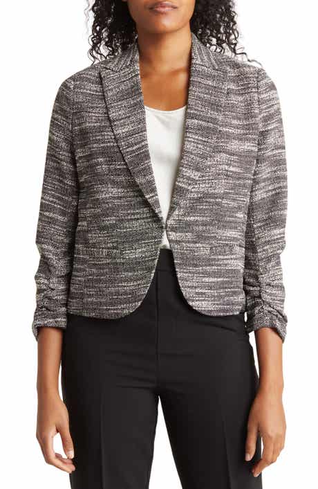 Amanda & Chelsea Notch Lapel Bouclé Blazer
