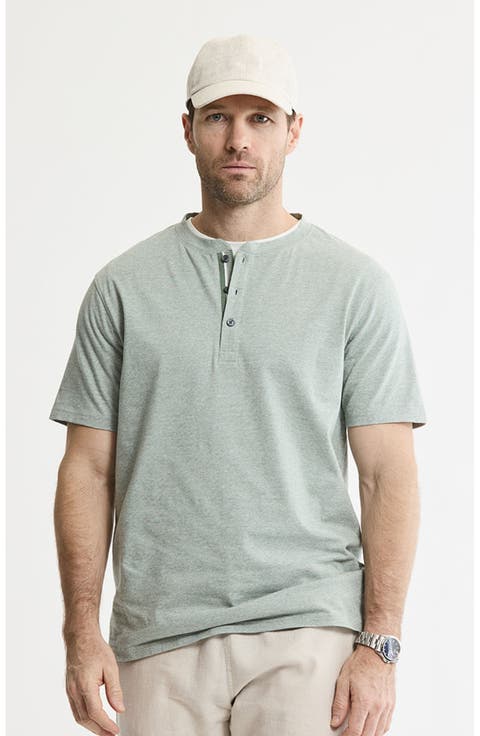 Luxe Knit Short Sleeve Henley Shirt