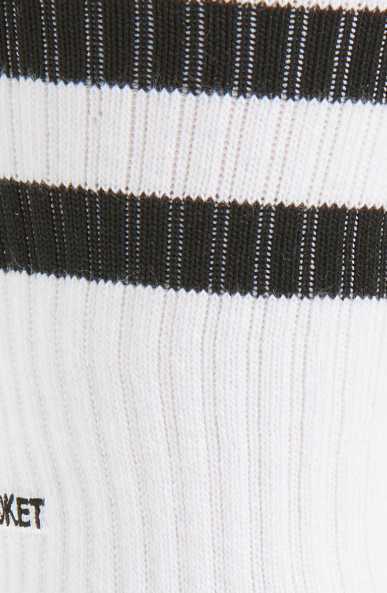 MARKET Core Market Stripe Cotton Blend Crew Socks, Alternate, color, White