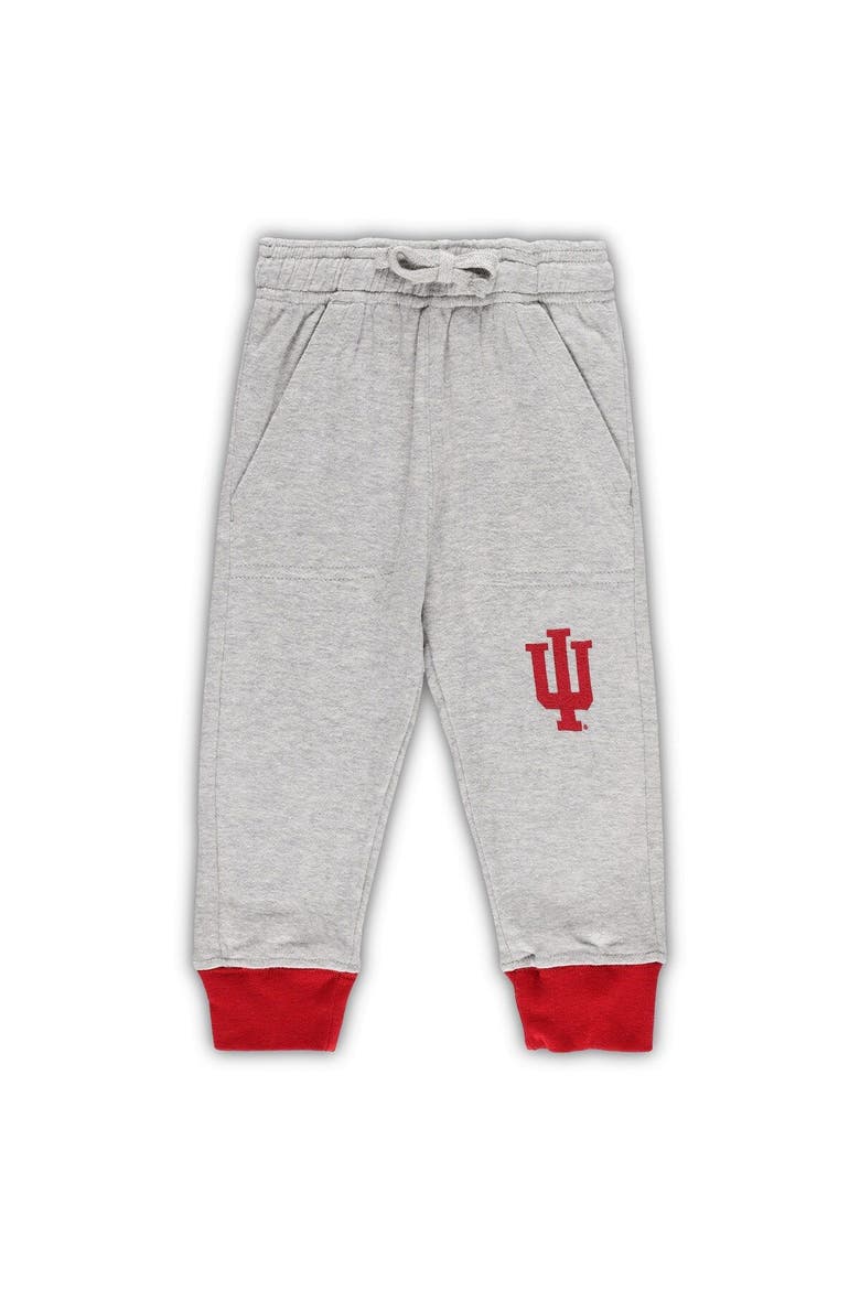 Infant Wes & Willy Heather Gray Indiana Hoosiers Jie Jie Long Sleeve Bodysuit & Pants Set, Alternate, color, Gray