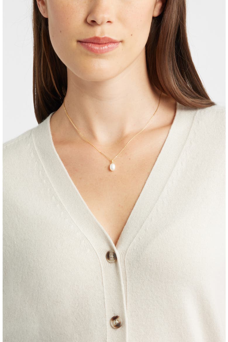 Demi Fine Dainty Freshwater Pearl Pendant Necklace, Alternate, color, 14K GOLD PLATED