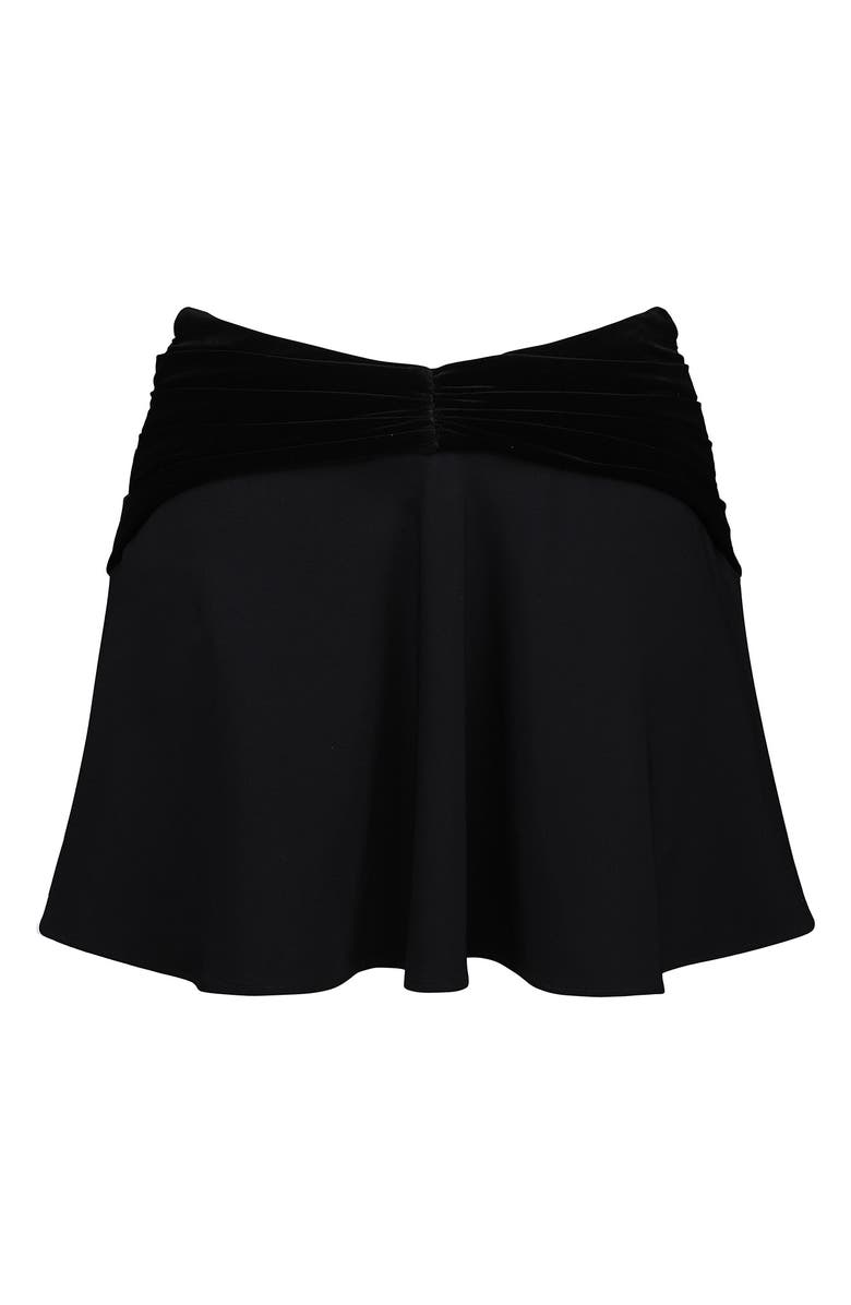 HOUSE OF CB Asa Flounce Ruched Velvet Miniskirt, Alternate, color, 